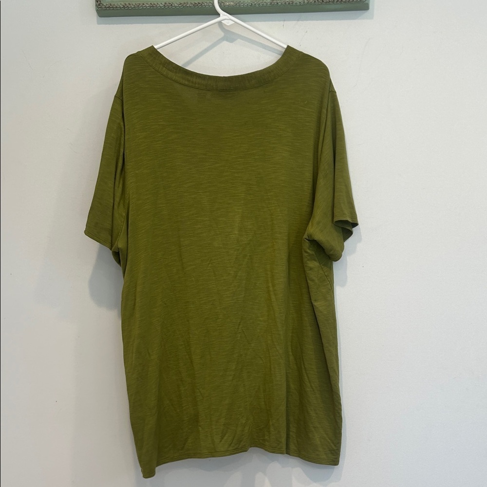 Susan Graver moss Green soft v neck button down short sleeve Cardigan 3X women’s - Picture 7 of 7